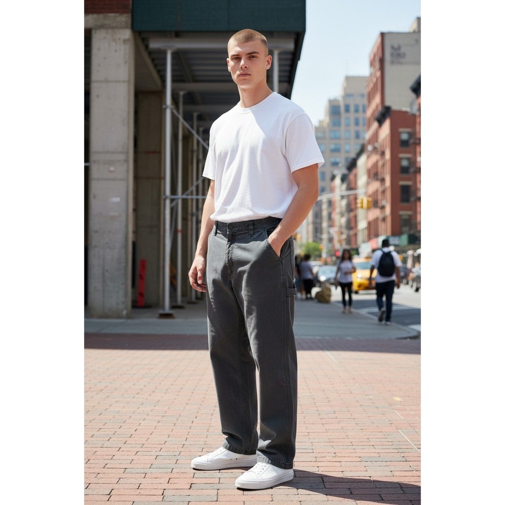 Carhartt Relaxed Fit Canvas Carpenter Work Pants Charcoal Gray 40x30 Utility